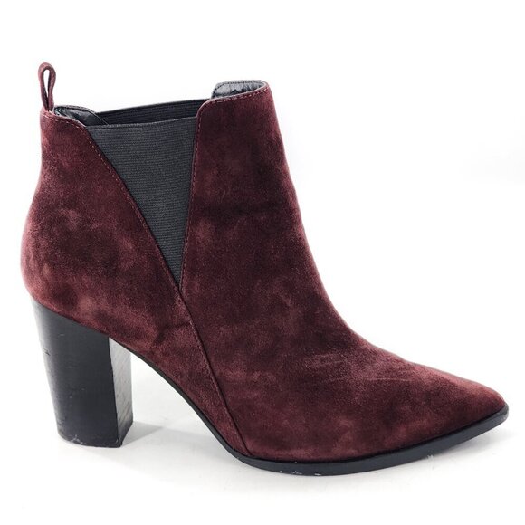 & OTHER STORIES Pointed toe Suede Ankle Booties In Burgundy - Picture 1 of 10
